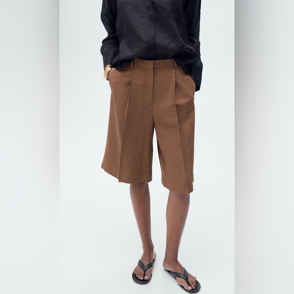 Mango Pants - NWT MANGO
Women's Linen-Blend Suit Bermuda Shorts